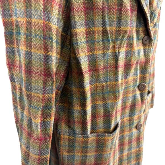 Liz Claiborne Sport Vintage Plaid Herringbone 100% Wool Suit Jacket Blazer sz 6 - Picture 3 of 16